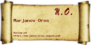 Marjanov Oros névjegykártya